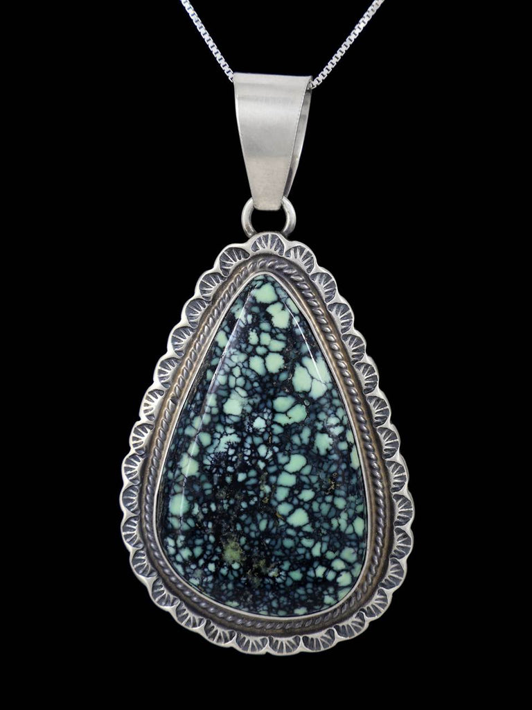 Native American Angel Wing Variscite Sterling Silver Pendant - PuebloDirect.com