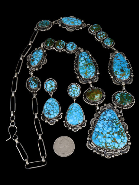 Native American Jewelry Kingman Turquoise Lariat Necklace - PuebloDirect.com