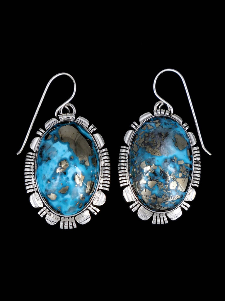 Native American Turquoise Sterling Silver Squash Blossom Necklace Set - PuebloDirect.com