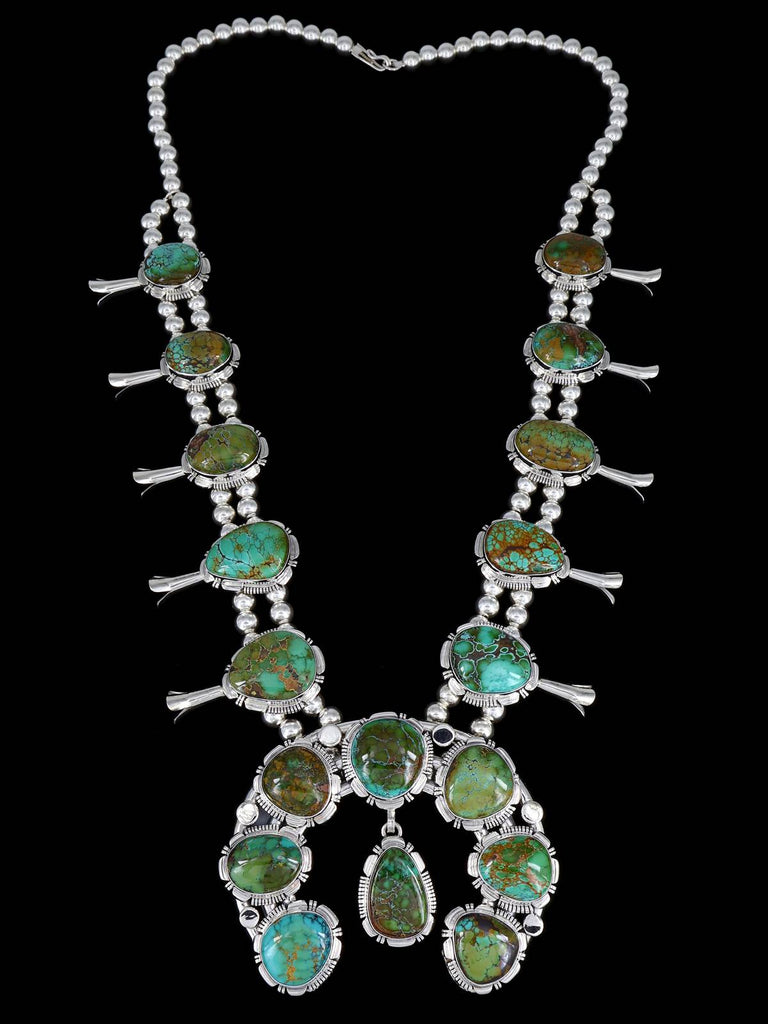 Native American Jewelry Royston Turquoise Squash Blossom Necklace - PuebloDirect.com