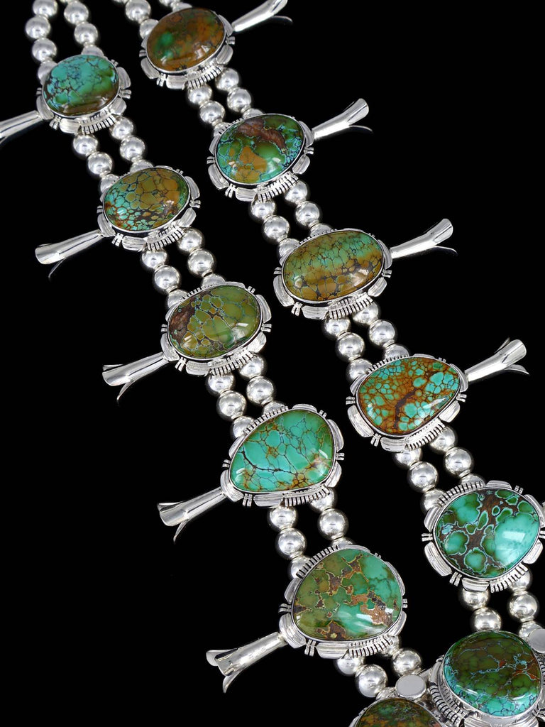 Native American Jewelry Royston Turquoise Squash Blossom Necklace - PuebloDirect.com