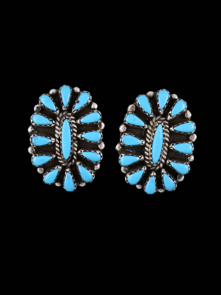 Native American Jewelry Zuni Turquoise Post Earrings - PuebloDirect.com
