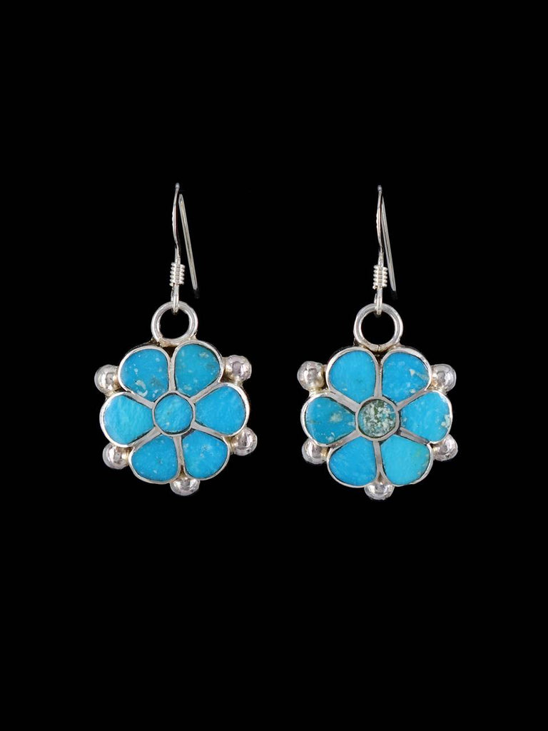 Native American Jewelry Turquoise Dangle Zuni Earrings - PuebloDirect.com
