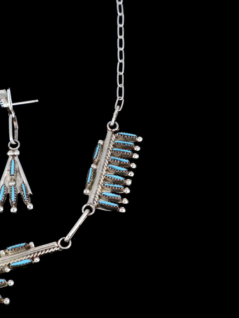 Native American Zuni Turquoise Necklace and Earrings Set - PuebloDirect.com