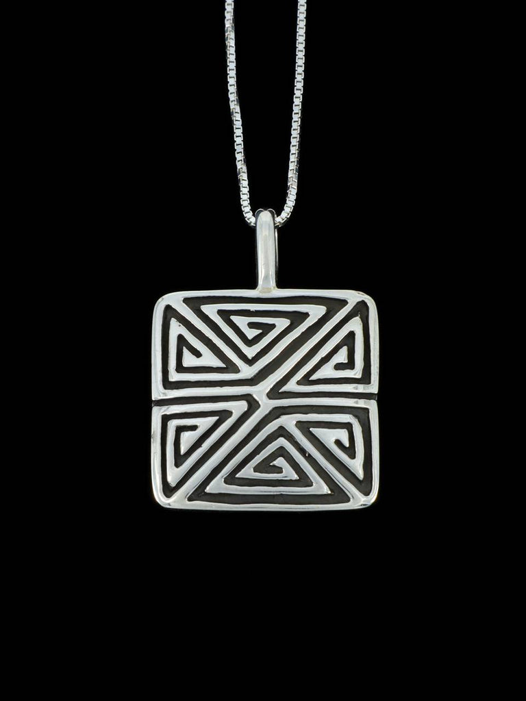 Native American Jewelry Sculpted Sterling Silver Pendant - PuebloDirect.com