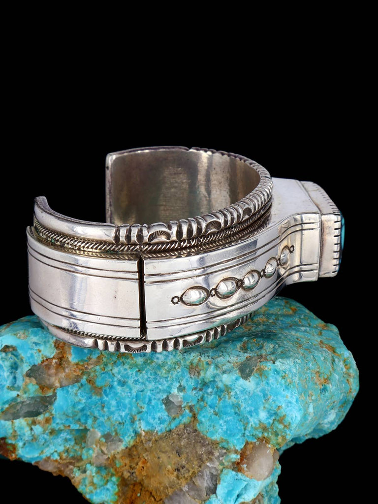 Vintage Estate Cloud Mountain Turquoise Sterling Cuff Bracelet - PuebloDirect.com