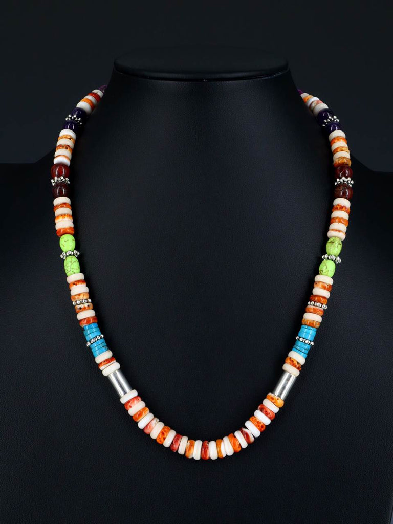 20" Navajo Single Strand Beaded Spiny Oyster Necklace - PuebloDirect.com