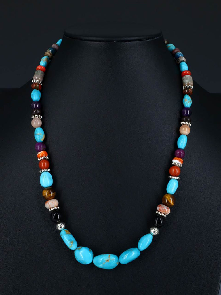 21" Turquoise Single Strand Beaded Necklace - PuebloDirect.com