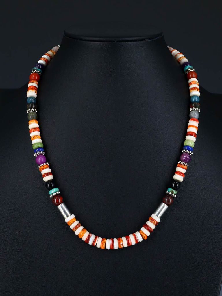 20" Navajo Single Strand Beaded Spiny Oyster Necklace - PuebloDirect.com
