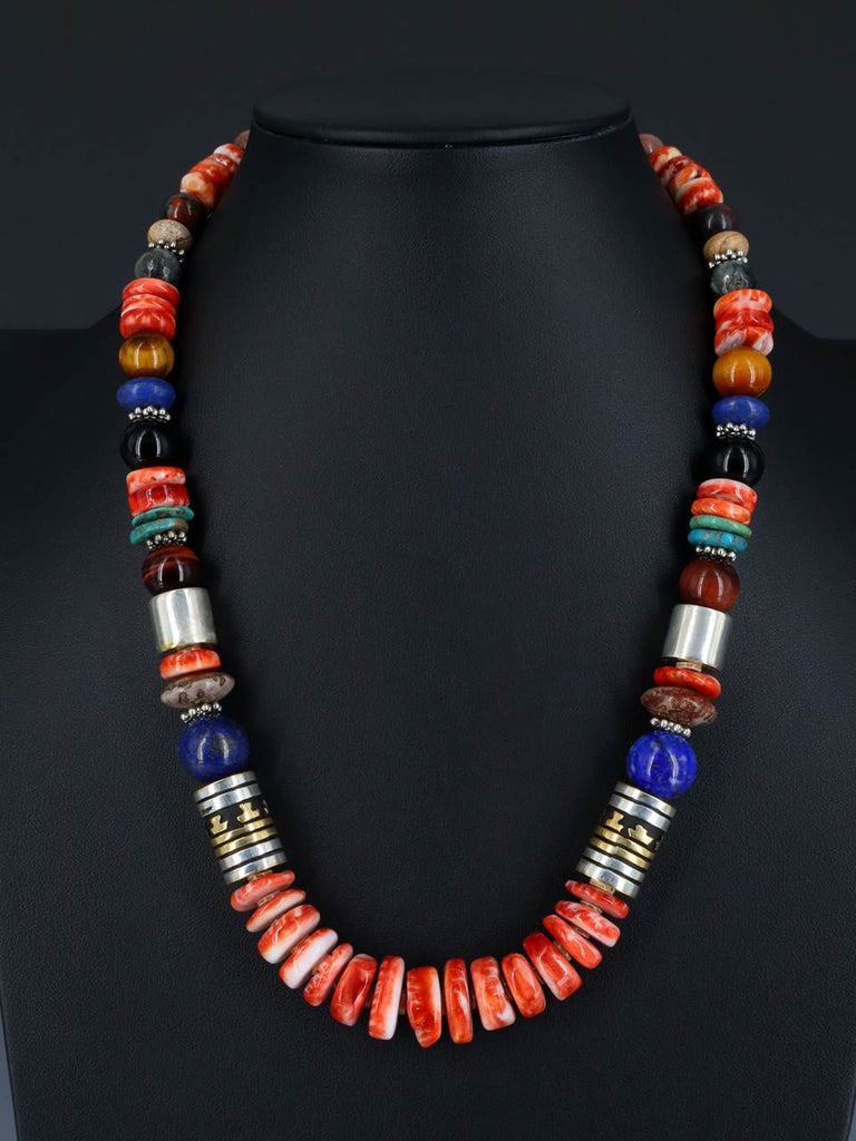 21" Spiny Oyster Large Single Strand Beaded Necklace - PuebloDirect.com