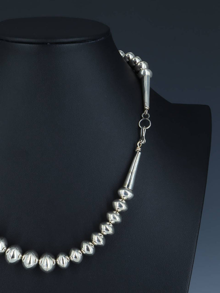 Native American Sterling Silver Navajo Pearl Bead Necklace - PuebloDirect.com