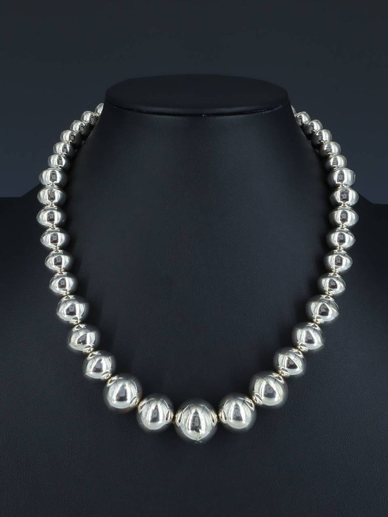 Native American Sterling Silver Navajo Pearl Bead Necklace - PuebloDirect.com