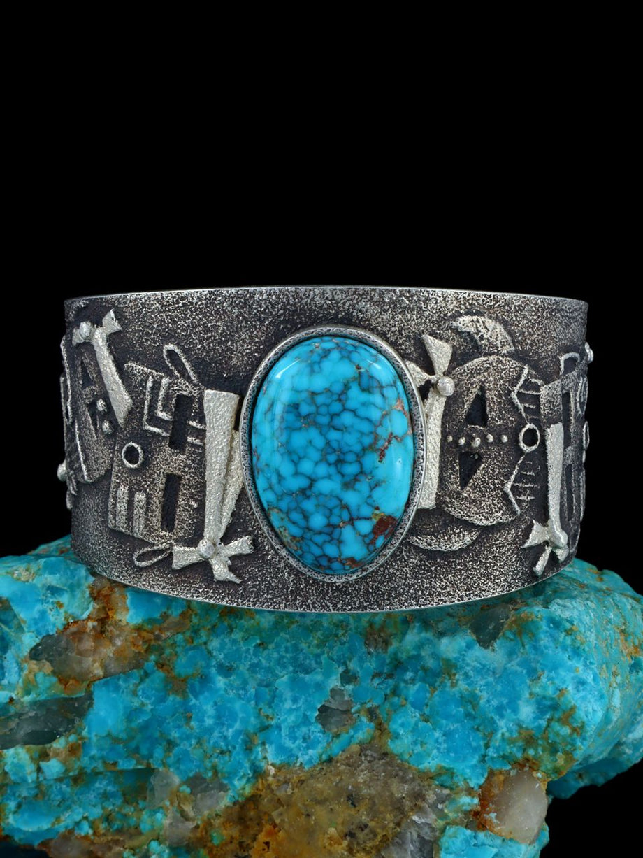 L Begay Navajo Handmade Sterling Silver offers Natural Turquoise Cuff Bracelet 7