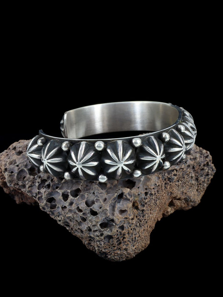 Native American Sterling Silver Star Burst Cuff Bracelet - PuebloDirect.com