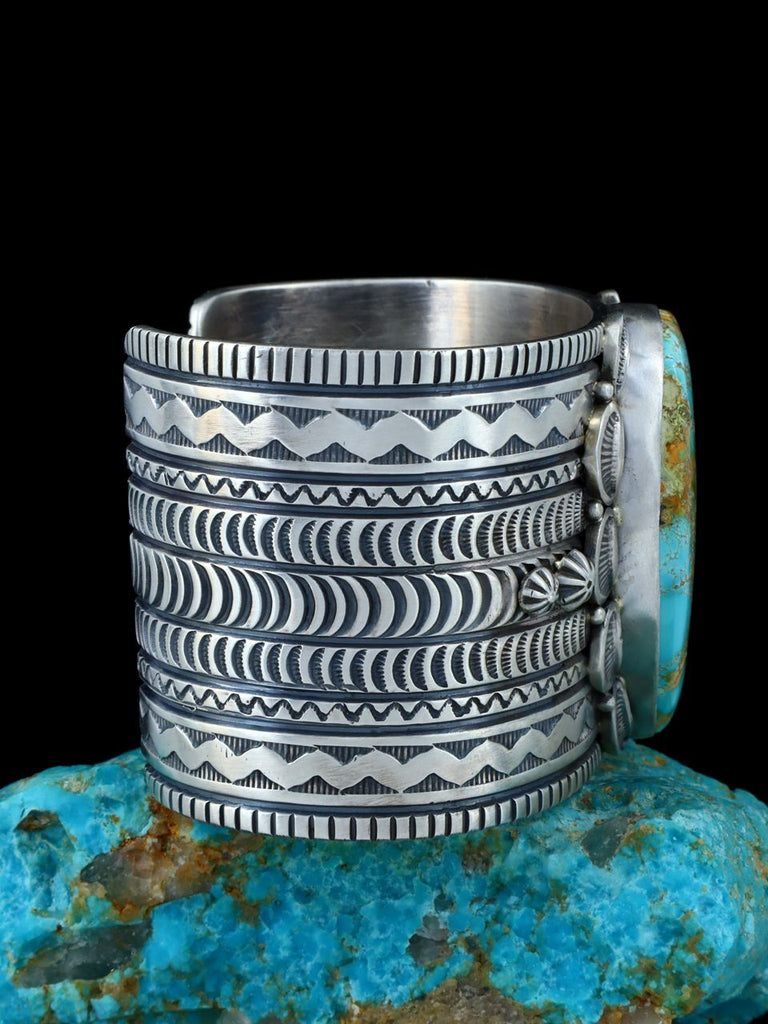 Native American Sterling Silver Thunderbird Turquoise Cuff Bracelet - PuebloDirect.com