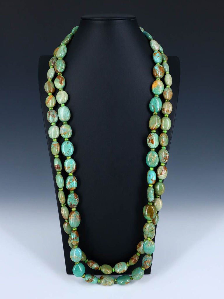 Native American Jewelry Double Strand Turquoise Necklace - PuebloDirect.com