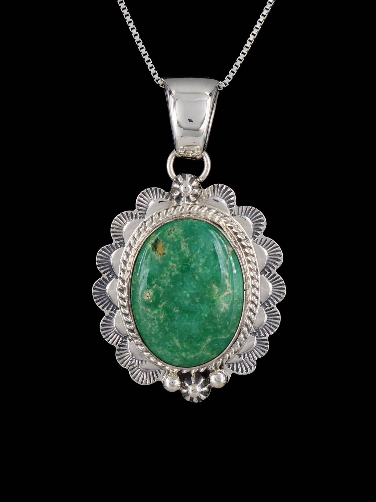 Native American Jewelry Tyrone Turquoise Pendant - PuebloDirect.com