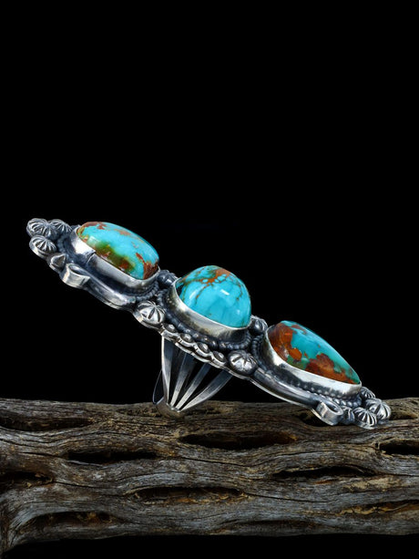 Navajo Natural Royston Turquoise Ring, Size 7 1/2 - PuebloDirect.com