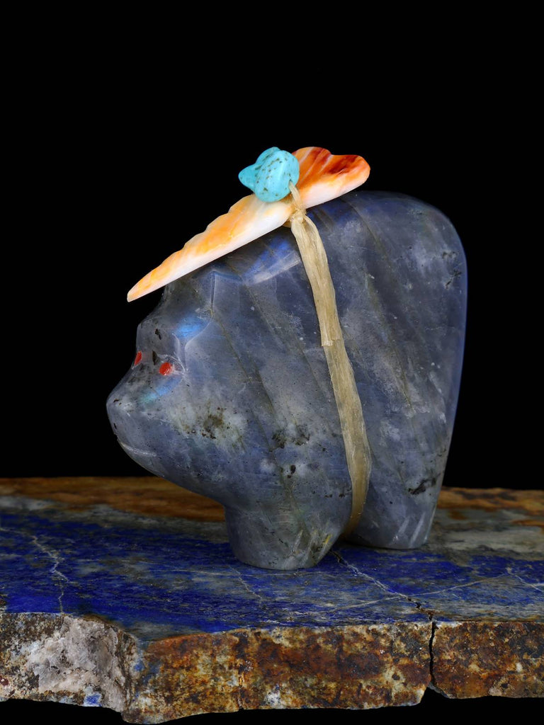 Labradorite Bear Zuni Fetish - PuebloDirect.com