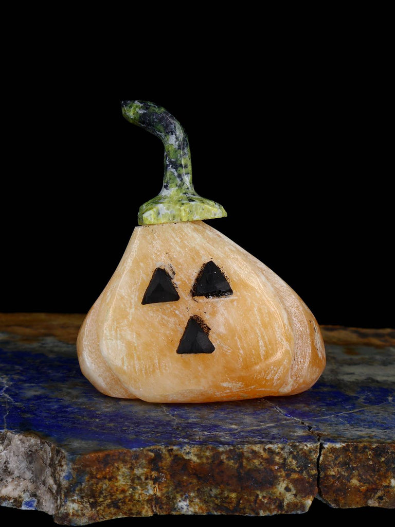 Orange Alabaster Pumpkin Zuni Fetish - PuebloDirect.com