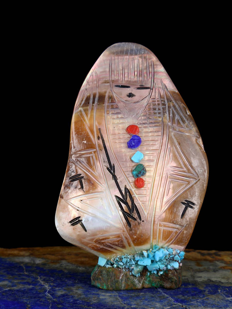 Mother of Pearl Double Maiden Zuni Fetish - PuebloDirect.com