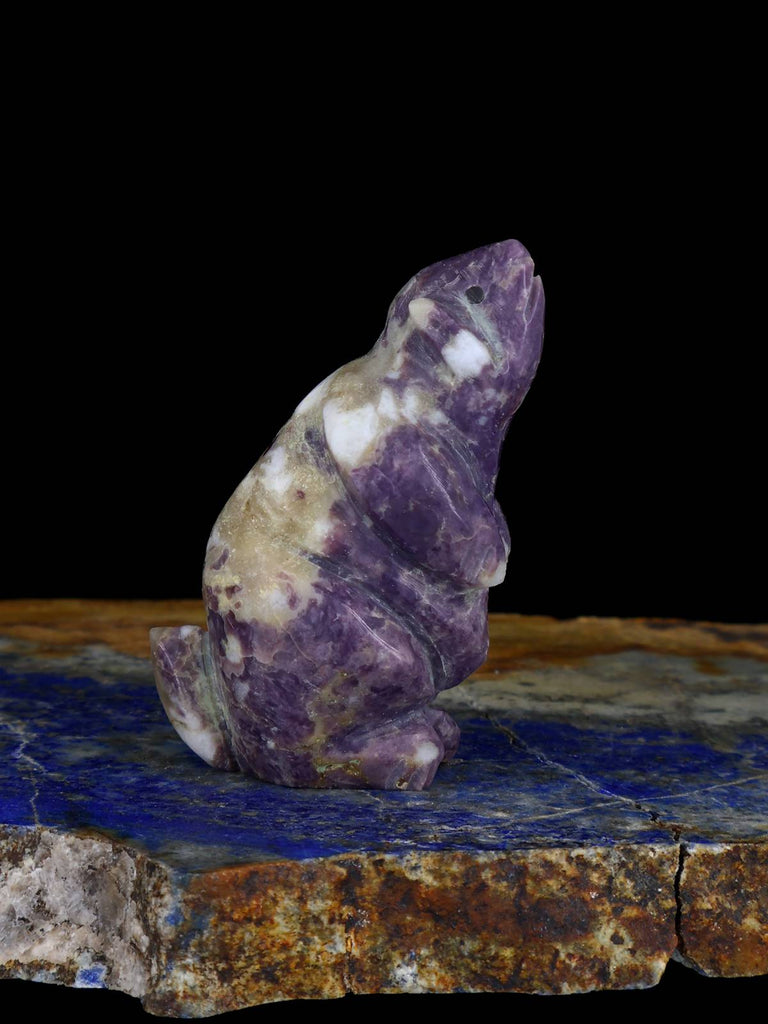 Lepidolite Beaver Navajo Carving - PuebloDirect.com