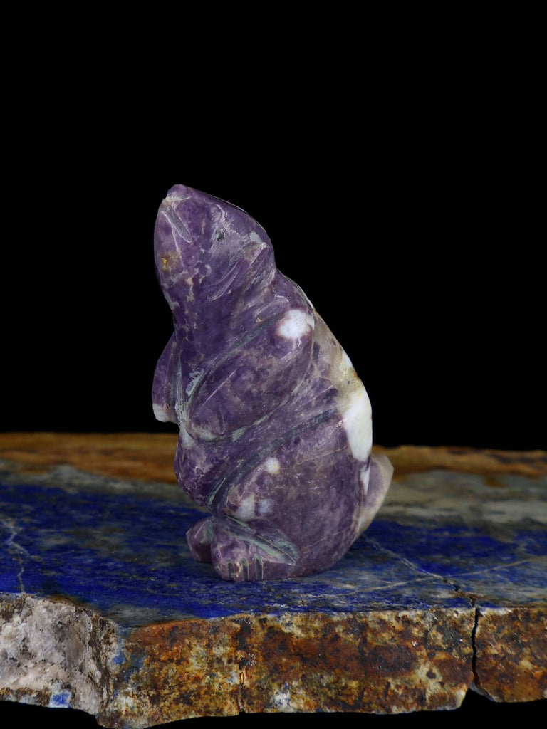 Lepidolite Beaver Navajo Carving - PuebloDirect.com