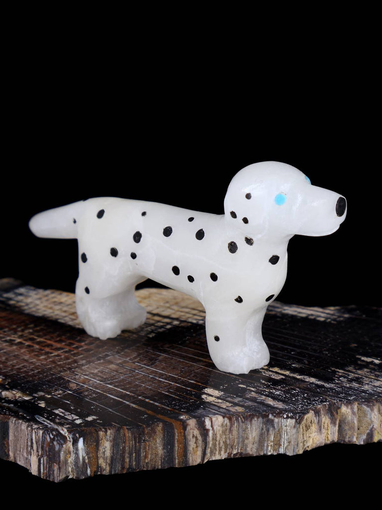 Alabaster Dalmation Dog Zuni Fetish - PuebloDirect.com