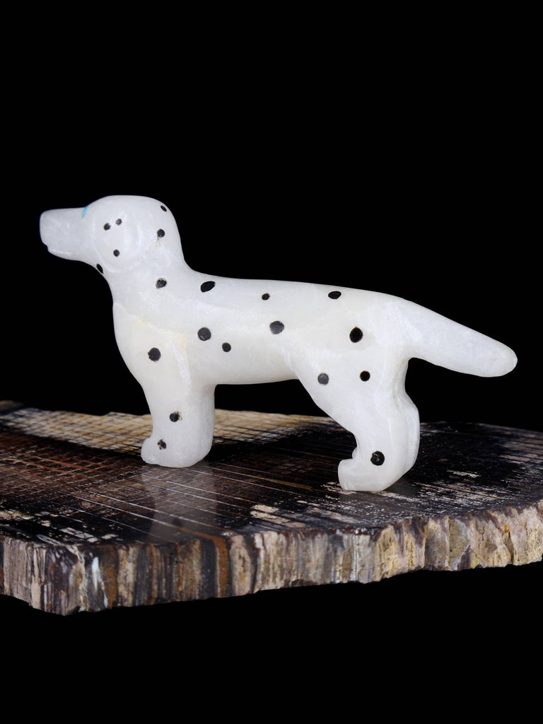 Alabaster Dalmation Dog Zuni Fetish - PuebloDirect.com