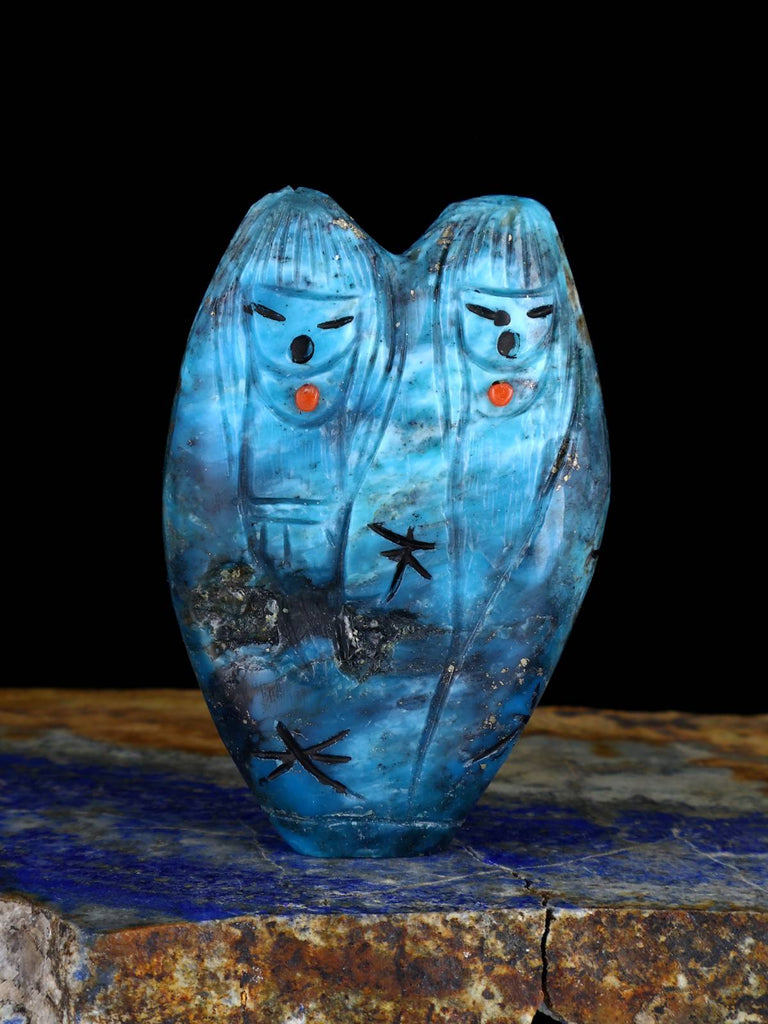 Turquoise Double Maiden Zuni Fetish - PuebloDirect.com