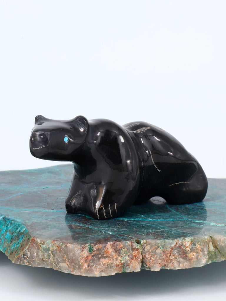 Black Marble Bear Zuni Fetish - PuebloDirect.com