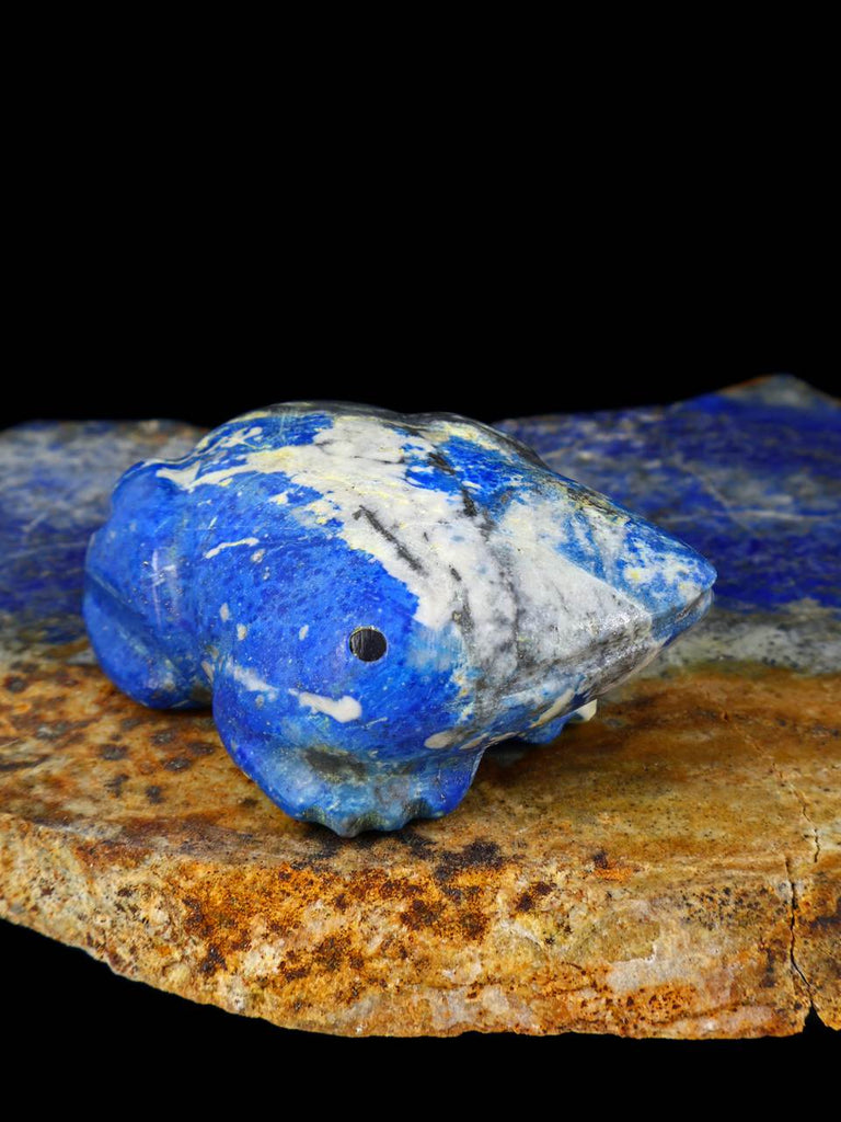 Lapis Frog Navajo Stone Carving - PuebloDirect.com