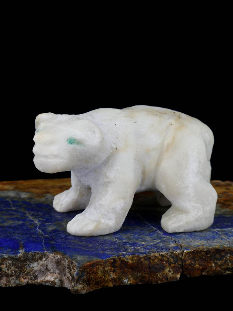 Alabaster Bear Zuni Fetish - PuebloDirect.com