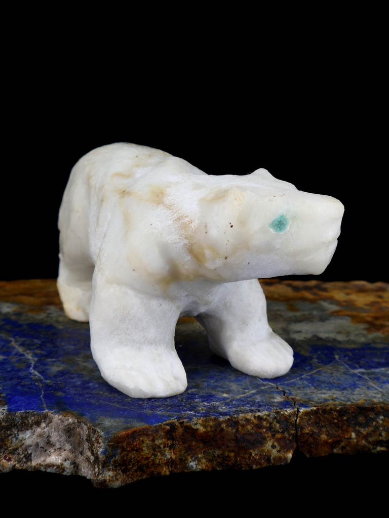 Alabaster Bear Zuni Fetish - PuebloDirect.com