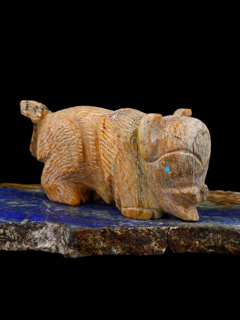 Travertine Buffalo Zuni Fetish - PuebloDirect.com