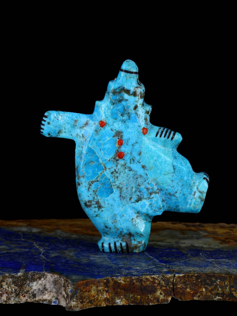 Turquoise Dancing Bear Zuni Fetish - PuebloDirect.com