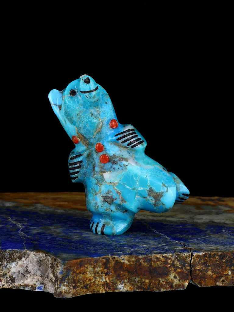 Turquoise Dancing Bear Zuni Fetish - PuebloDirect.com