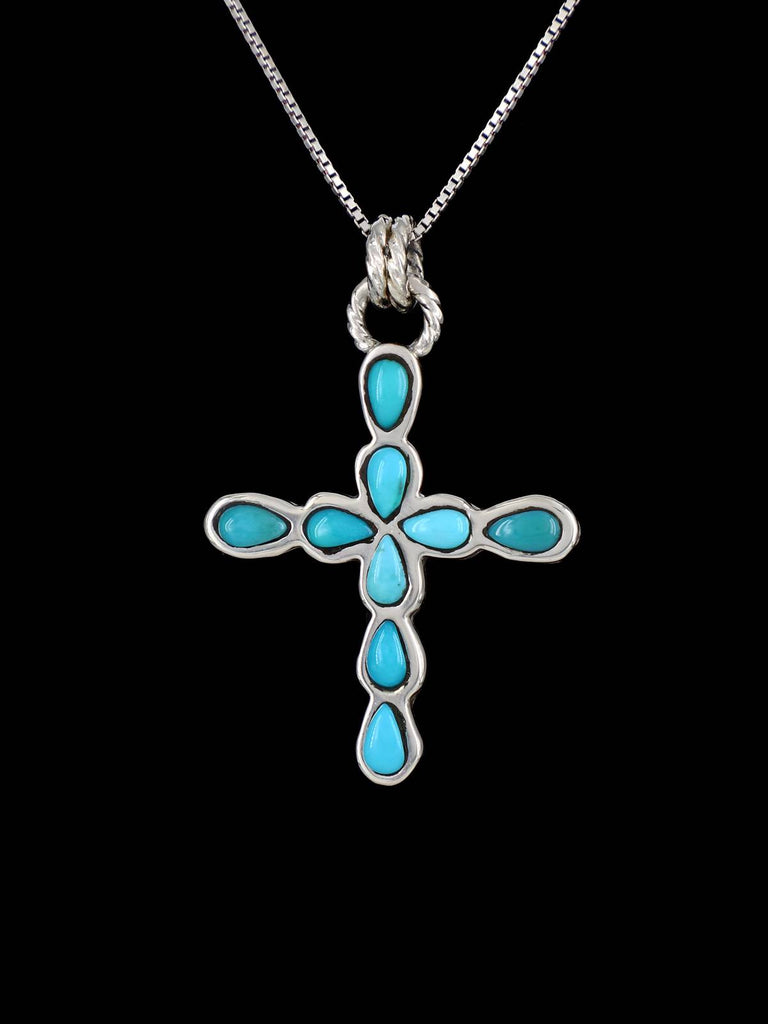 Sterling Silver Zuni Cross Necklace Pendant - PuebloDirect.com