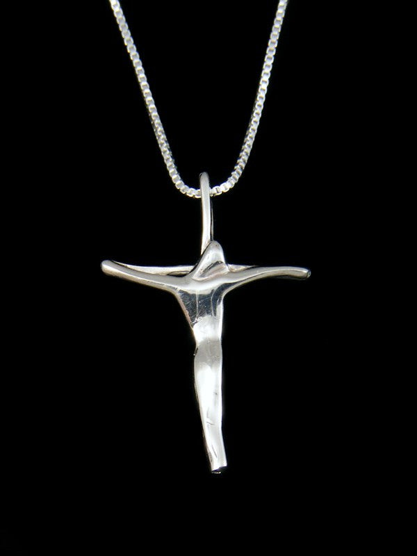 Sterling Silver "He Is Risen" Navajo Cross Pendant - PuebloDirect.com