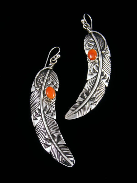 Native American Sterling Silver Heart Spiny Oyster store Dangle Earrings For Women