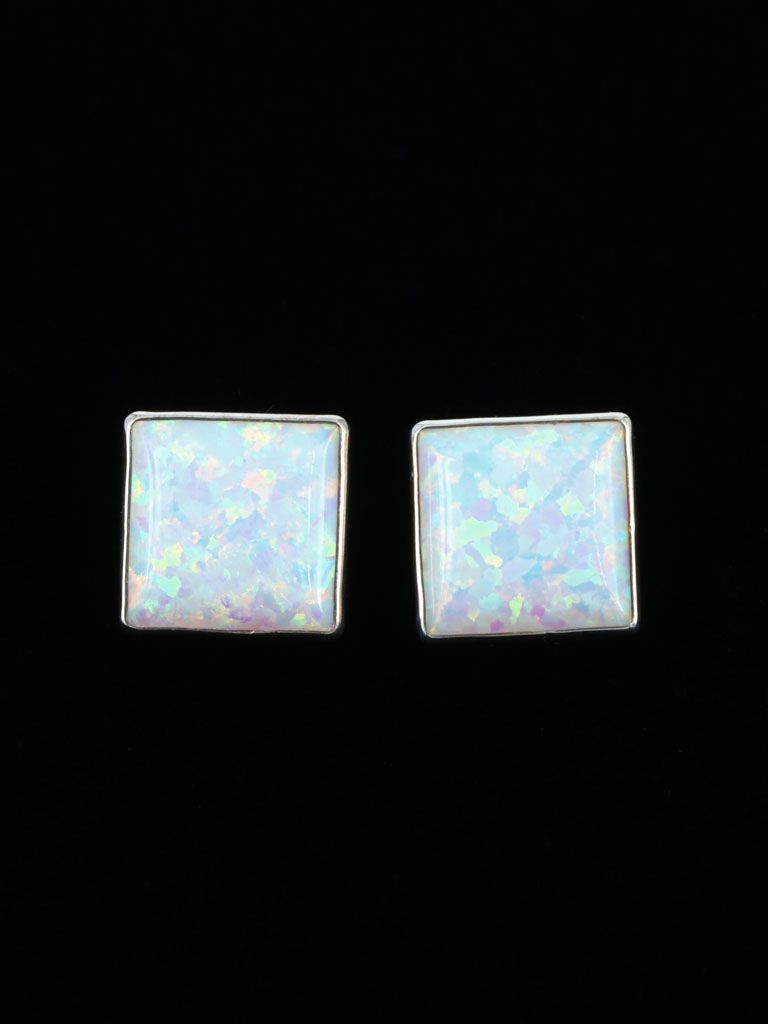 Native American Jewelry Opalite Post Earrings - PuebloDirect.com