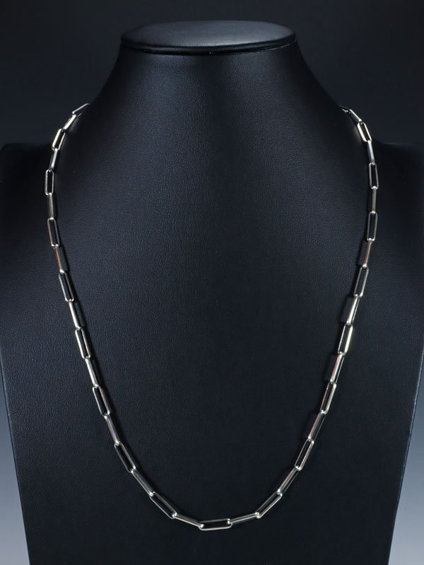 Navajo 24" Handmade Sterling Silver Link Chain Necklace - PuebloDirect.com